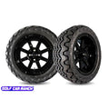 14’’ AERION CUSTOM GOLF CART WHEEL 14” GLOSS BLACK AERION WHEEL WITH 23X10-14 KRAKEN TIRE CLUB CAR REPAIR PART