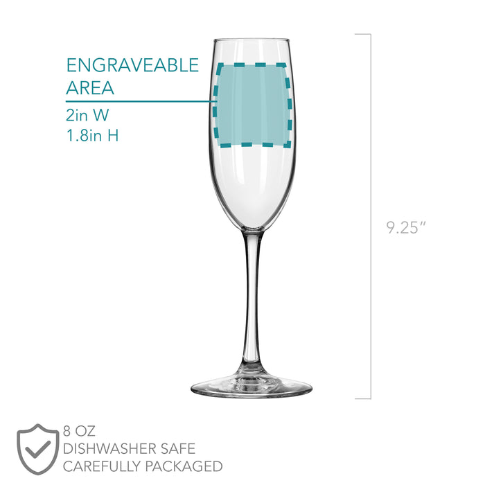 21st Birthday Champagne Flute - Design: 21