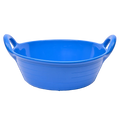 Red Gorilla Plas S1 small feed skip, 11 litres, in blue, shallow round bowl with moulded side handles
