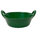 Red Gorilla Plas S1 small feed skip, 11 litres, in green, shallow round bowl with moulded side handles
