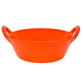 Red Gorilla Plas S1 small feed skip, 11 litres, in bright orange, shallow round bowl with moulded side handles