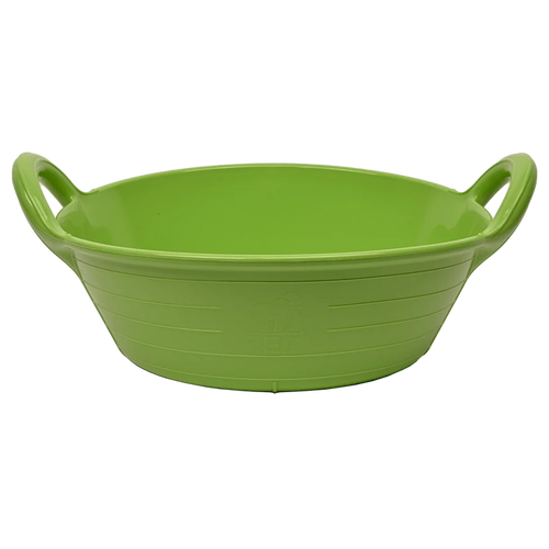 Red Gorilla Plas S1 small feed skip, 11 litres, in pale pistachio green, shallow round bowl with moulded side handles