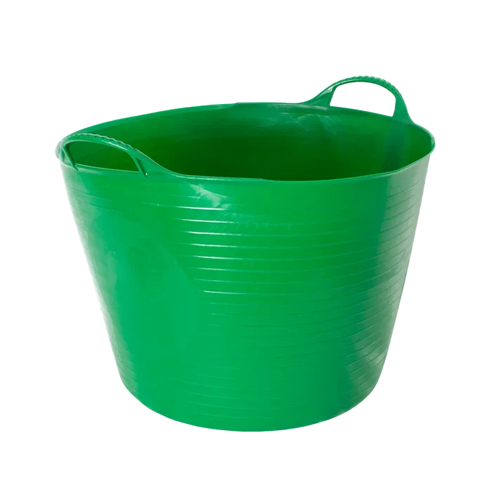 Red Gorilla Gorilla Tub Large 38L in green, flexible plastic tub with two reinforced golf-ball handles