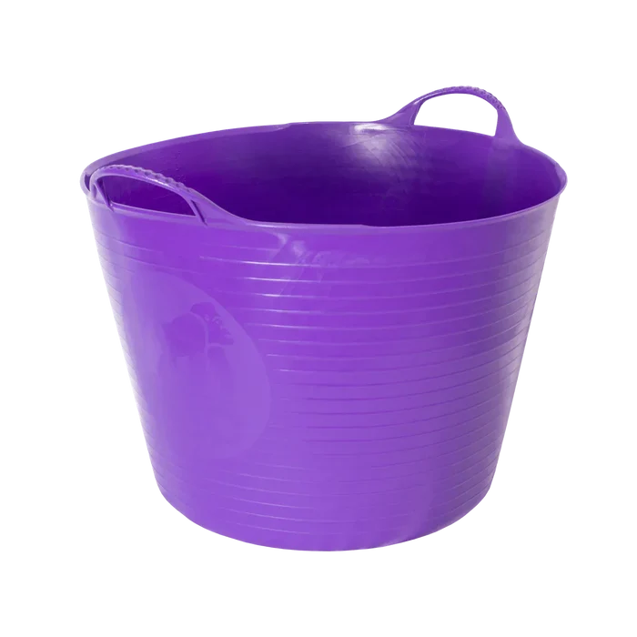 Red Gorilla Gorilla Tub Large 38L in purple, flexible plastic tub with two reinforced golf-ball handles