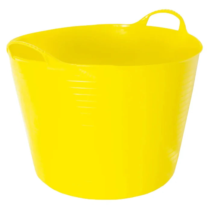 Red Gorilla Gorilla Tub Large 38L in yellow, flexible plastic tub with two reinforced golf-ball handles