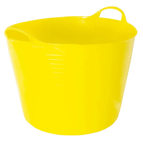 Red Gorilla Gorilla Tub Large 38L in yellow, flexible plastic tub with two reinforced golf-ball handles
