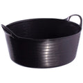 Red Gorilla Gorilla Tub Mini Shallow 5L in black, wide low tub 28.5cm across with small moulded handles