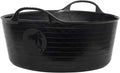 Red Gorilla Gorilla Tub Small Shallow, 15 litres in black, a shallow wide tub with two golf-ball handles