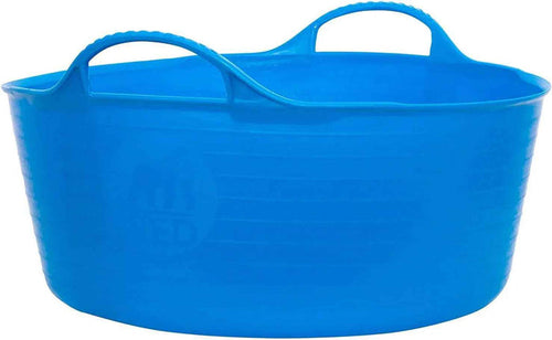 Red Gorilla Gorilla Tub Small Shallow 15L in blue, low wide tub with ribbed sides and two golf-ball handles