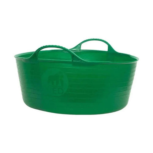 Red Gorilla Gorilla Tub Small Shallow 15L in green, wide low-sided flexible tub with golf-ball handles