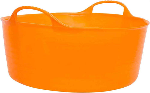 Red Gorilla Gorilla Tub Small Shallow 15L in orange, shallow wide tub with ribbed sides and two handles