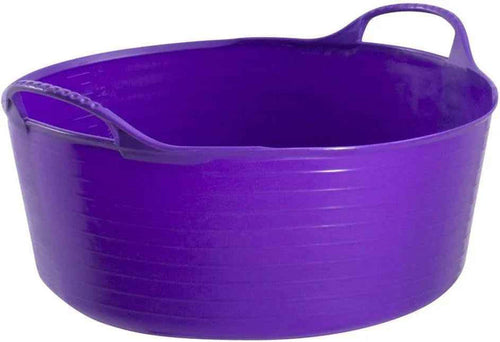 Red Gorilla Gorilla Tub Small Shallow 15L in purple, low wide flexible tub with golf-ball handles