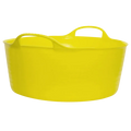 Red Gorilla Gorilla Tub Small Shallow, 15 litres in yellow, a low wide tub with two golf-ball handles