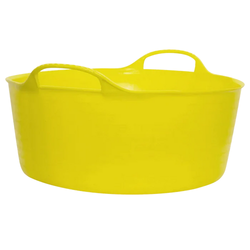 Red Gorilla Gorilla Tub Small Shallow, 15 litres in yellow, a low wide tub with two golf-ball handles