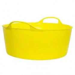 Second view of the yellow Red Gorilla Small Shallow 15 litre tub showing the ribbed sides and shallow depth