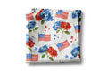 4th July Hydrangea Red White Blue Flag Towel