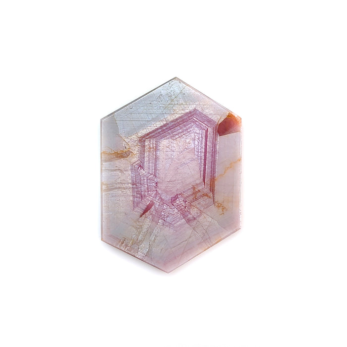 pink sapphire hexagon flat slices