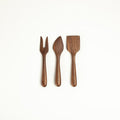 6.5" Walnut Wood Cheese Set - Handmade Serving Utensils