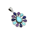 925 Sterling Silver Blue Mohave Turquoise Gemstones Pendant