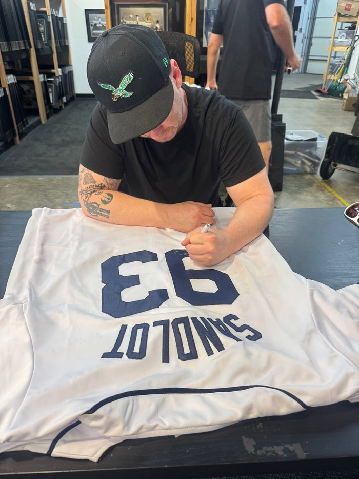 The Sandlot Cast Signed White Player Baseball Jersey