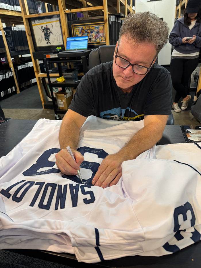 The Sandlot Cast Signed White Player Baseball Jersey