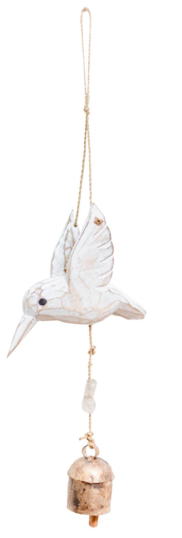 A Hummingbird/Wood/Beads & Bell
