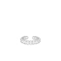 Adjustable Pave Ring: Sterling Silver-Clear
