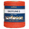 Agrifence Easyline 3 orange polywire, 250m reel of 2mm three strand electric fence polywire