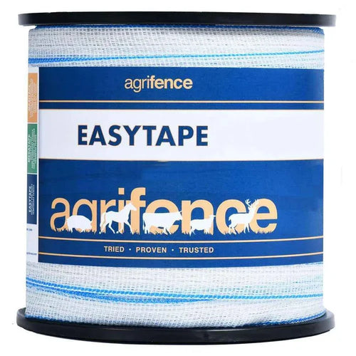 Agrifence Easytape white electric fence tape, 40mm wide, on a 200m roll