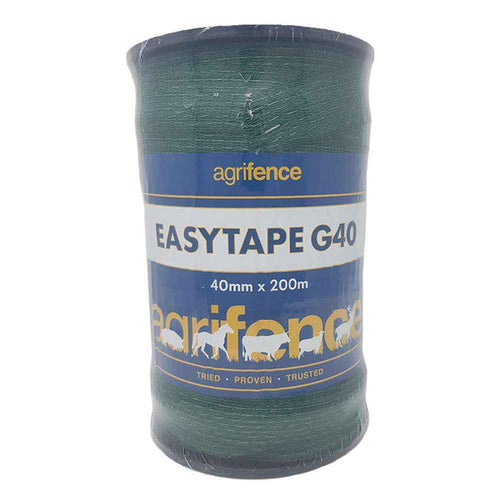 Agrifence Easytape G40 green electric fence tape, 40mm wide, on a 200m roll