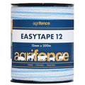 Agrifence Easytape white 12mm electric fence tape on a 200m reel, poly mesh tape with stainless steel wires