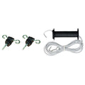 Agrifence elastic rope gate set, elasticated electric fence rope with insulated handle and gate anchor insulators