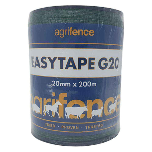 Agrifence Easytape G20 green electric fence tape, 20mm wide, on a 200m roll