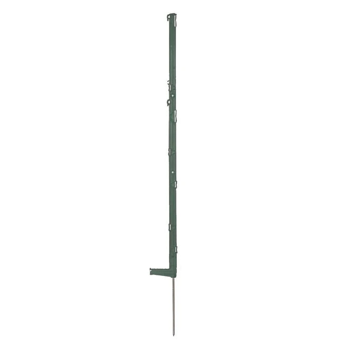 Agrifence Megapost 140cm electric fence post in green, with reinforced spine and foot tread