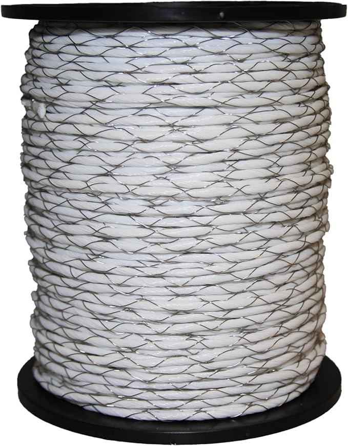 Agrifence Megarope 6mm white premium electric fence rope, supplied as a 200m coil