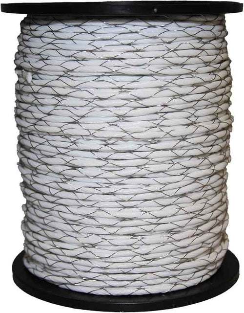 Agrifence Megarope 6mm white premium electric fence rope, supplied as a 200m coil