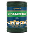 Agrifence Megatape G20 green reinforced electric fence tape, 20mm wide, on a 200m roll