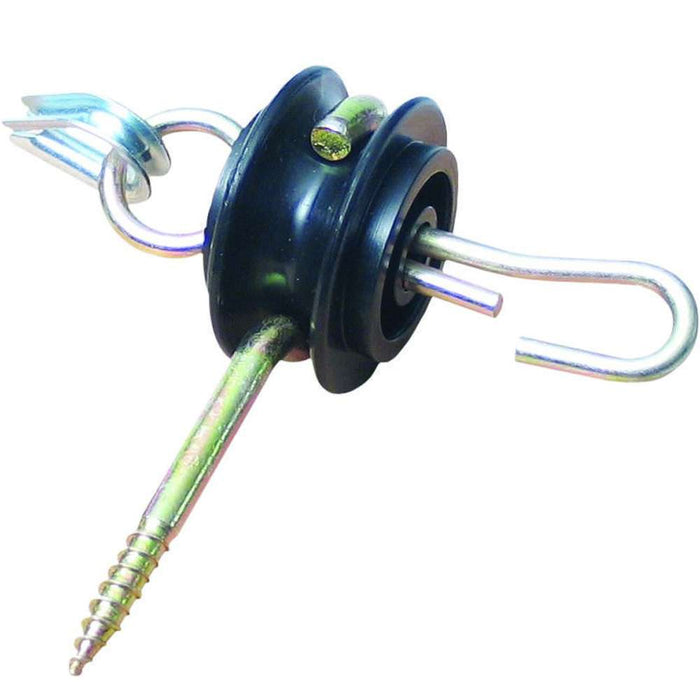 Agrifence Super Gate Anchor screw-in insulator with steel loop for electric fence gateways