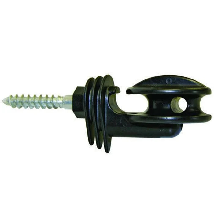 Agrifence woodscrew corner and end insulator in polyamide for electric fence rope and wire