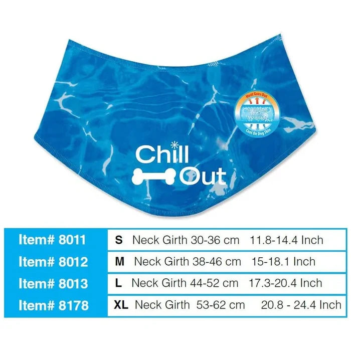 All For Paws Chill Out ice bandana in its blue water ripple print