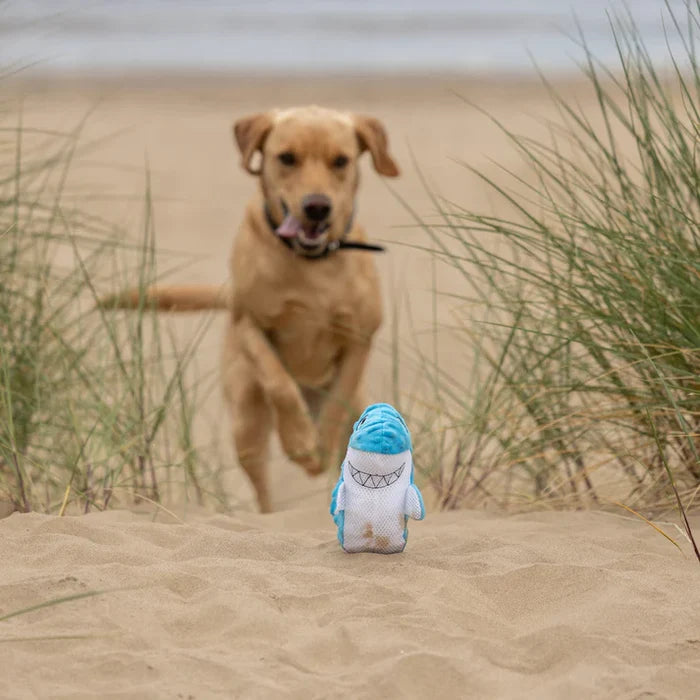 Further view of the All For Paws Chill Out shark cooling dog toy