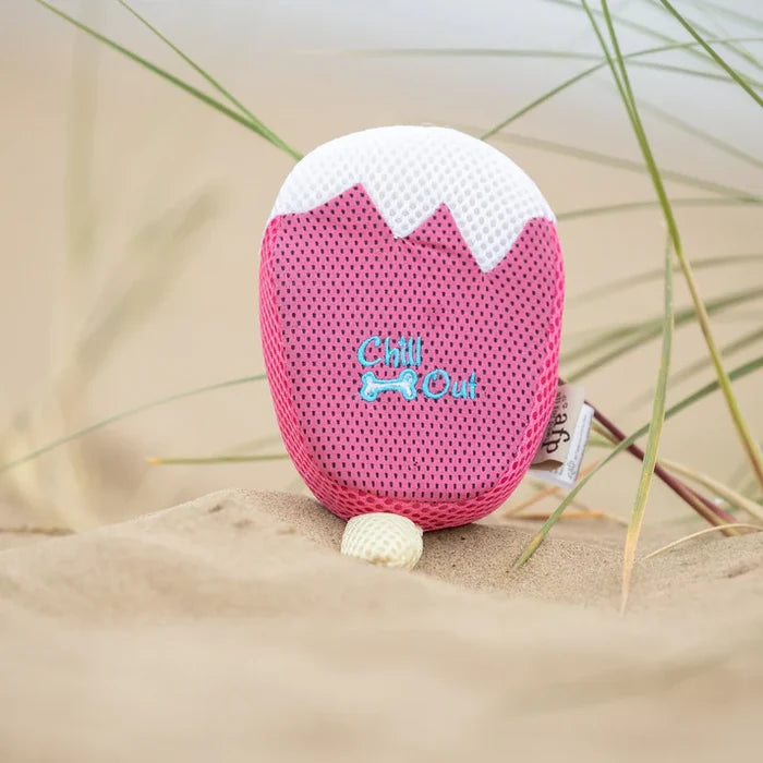 Alternative view of the All For Paws Chill Out strawberry ice cream water-soak dog toy