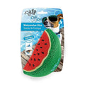 All For Paws Chill Out watermelon slice soaker dog toy, flat fabric wedge with green rind and pink flesh