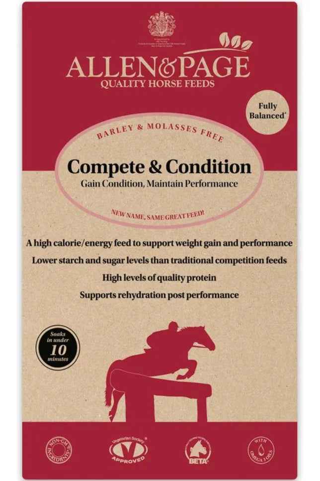 Allen & Page Compete & Condition 20kg bag of cereal-free high-fibre soaked conditioning feed