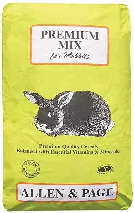 Allen & Page Premium Rabbit Mix 20kg, a cereal and pea based complete mix for adult rabbits