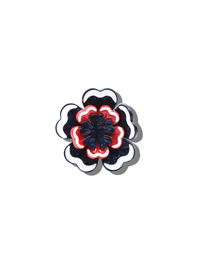 Americana Flower Claw Clip Navy