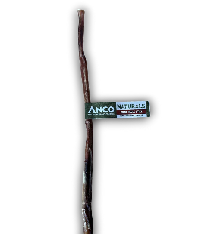 Anco bully pizzle in the large size, a single dried beef chew