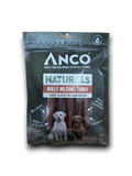 Anco Naturals bully biltong tubes, hollow air-dried beef gullet chews in a five-piece pack