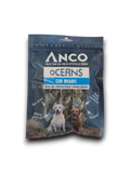 Anco Oceans Cod Braids 100g bag of plaited air-dried cod skin dog chews