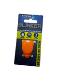 Ancol Soft Blinker LED safety light in orange, flexible wrap-around body for a collar or lead